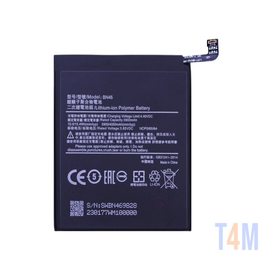 Bateria BN46 para Xiaomi Redmi Note 6/Redmi 7/Redmi Note 8/Note 8T 4000mAh 